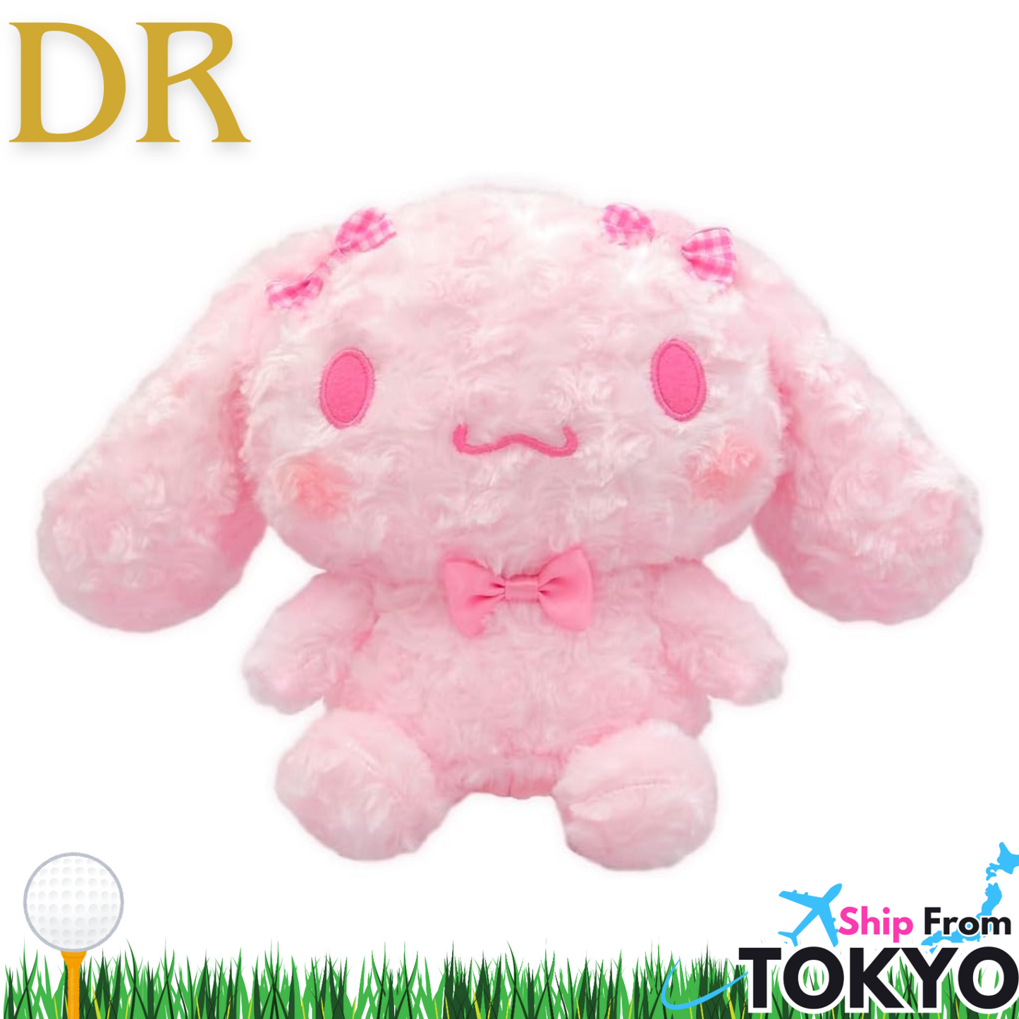 SANRIO CINNAMOROLL Pink Plush Golf Driver Headcover – 460cc Compatible – Exclusive from Japan