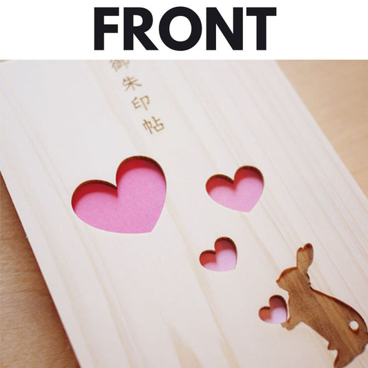 Hinoki Wooden Goshuin Art Book – Pink Heart