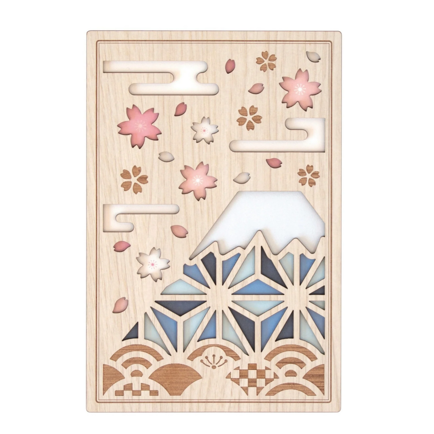 Wooden Cutout Goshuin Art Book – Mt. Fuji Sakura
