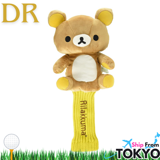 RILAKKUMA CHARACTOR Plush Golf Driver Headcover – 460cc Compatible – Exclusive from Japan