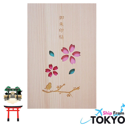 Hinoki Wooden Goshuin Art Book – Sakura Blossom