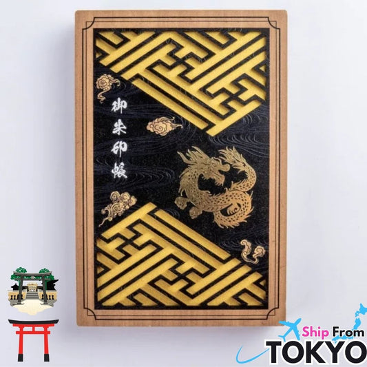 Wooden Cutout Goshuin Art Book – Golden Dragon