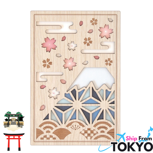 Wooden Cutout Goshuin Art Book – Mt. Fuji Sakura