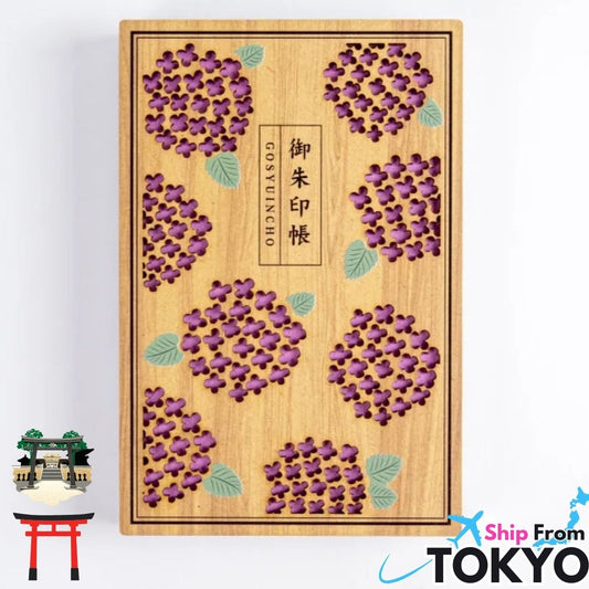 Wooden Cutout Goshuin Art Book – Hydrangea