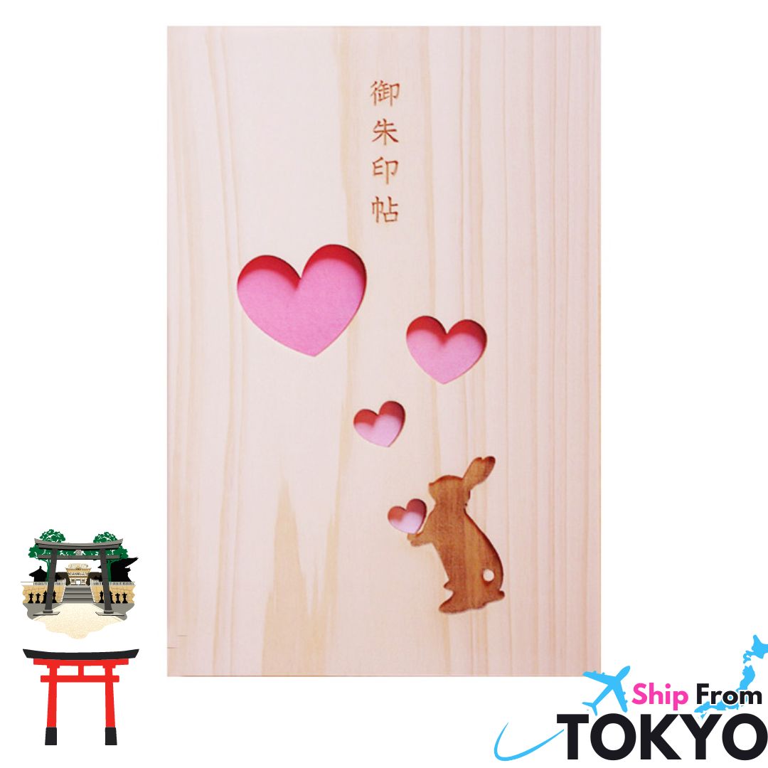 Hinoki Wooden Goshuin Art Book – Pink Heart
