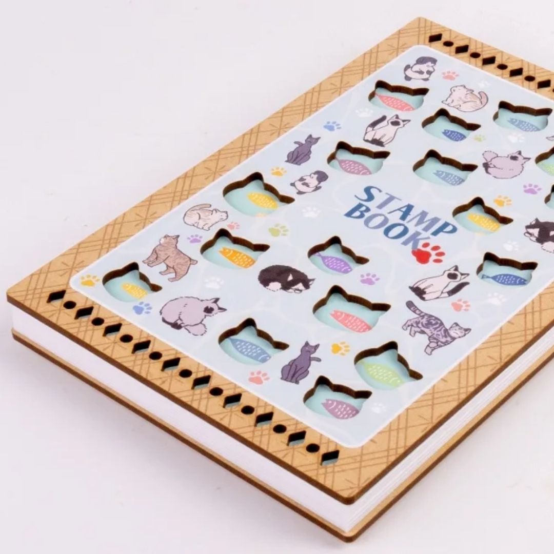 Wooden Cutout Goshuin Art Book – Cat Silhouette