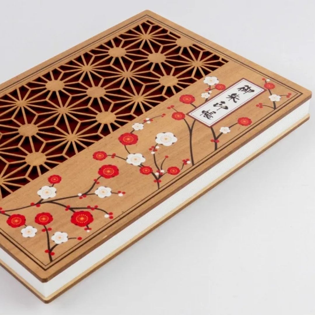 Wooden Cutout Goshuin Art Book – Plum Blossom