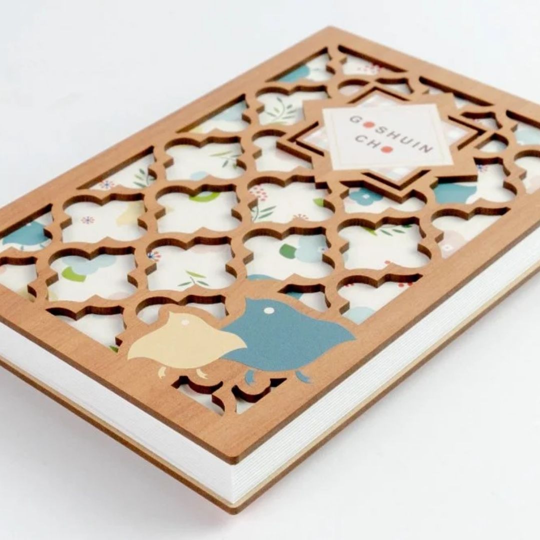 Wooden Cutout Goshuin Art Book – Bird Motif