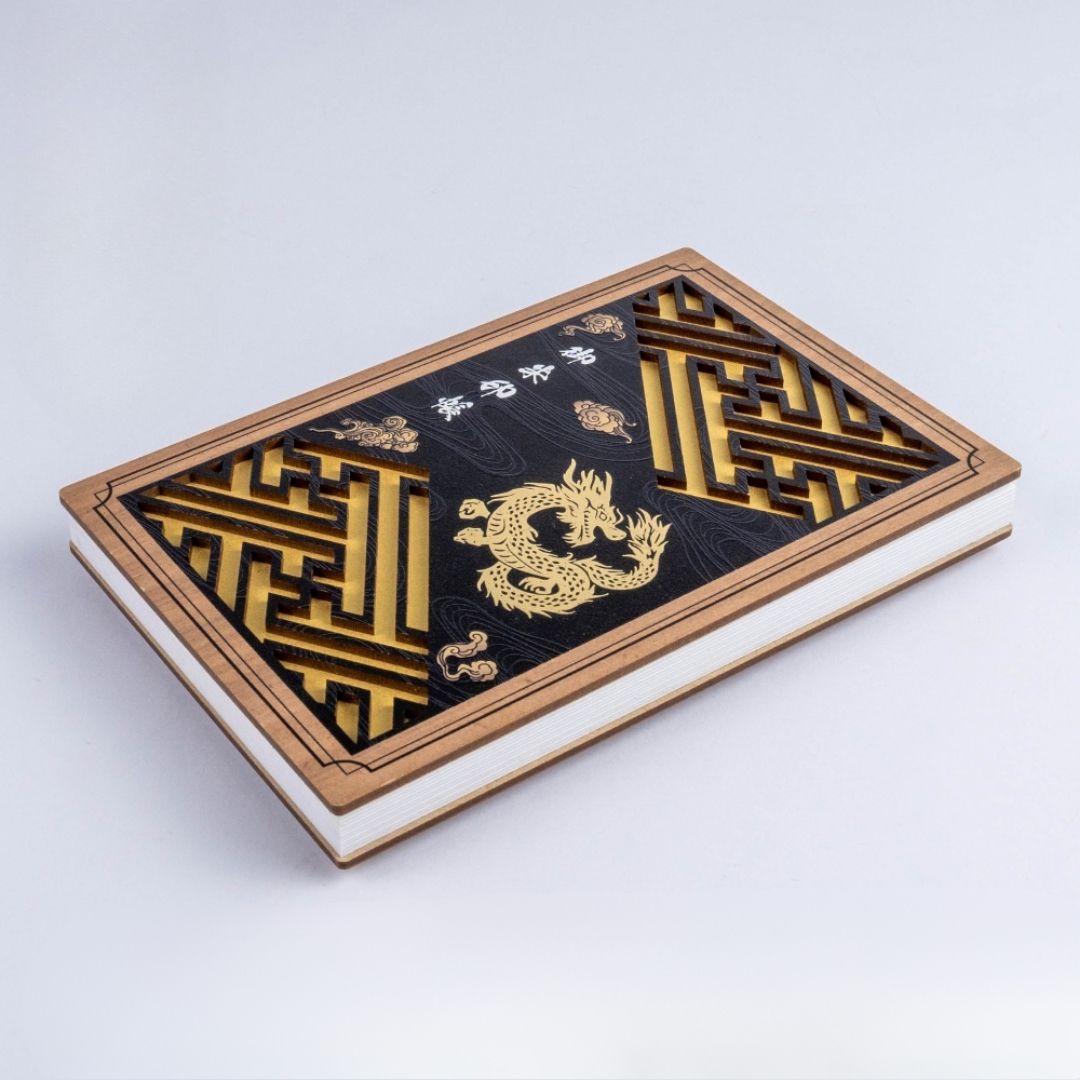 Wooden Cutout Goshuin Art Book – Golden Dragon