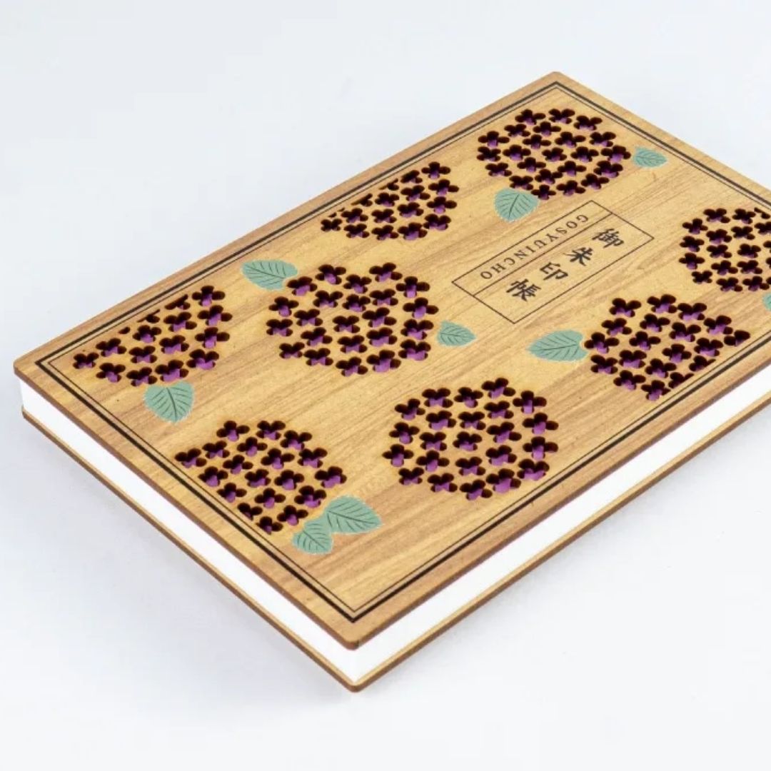 Wooden Cutout Goshuin Art Book – Hydrangea
