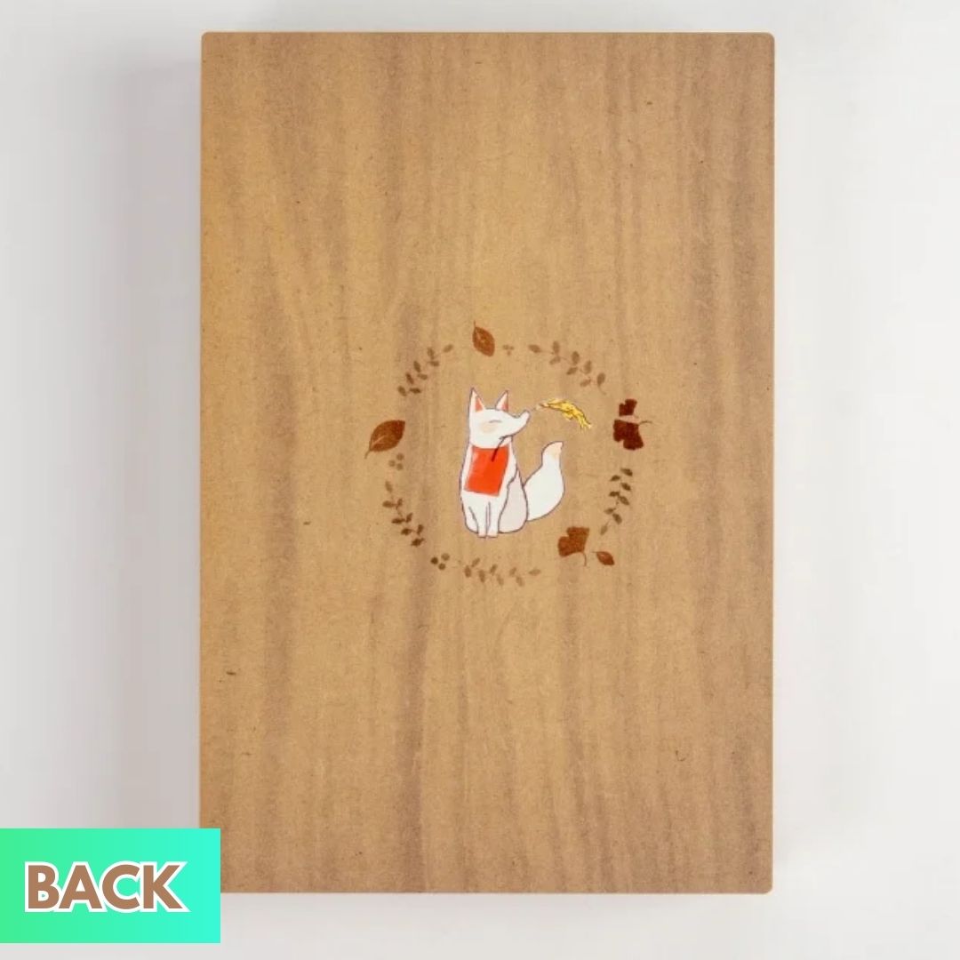 Wooden Cutout Goshuin Art Book – Fox Family