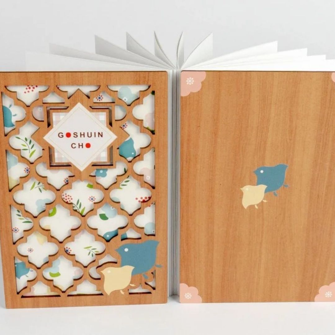 Wooden Cutout Goshuin Art Book – Bird Motif