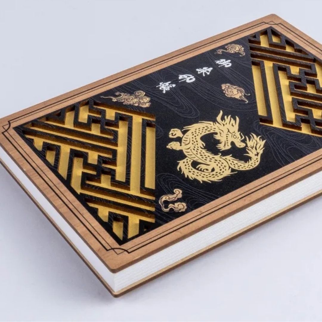 Wooden Cutout Goshuin Art Book – Golden Dragon