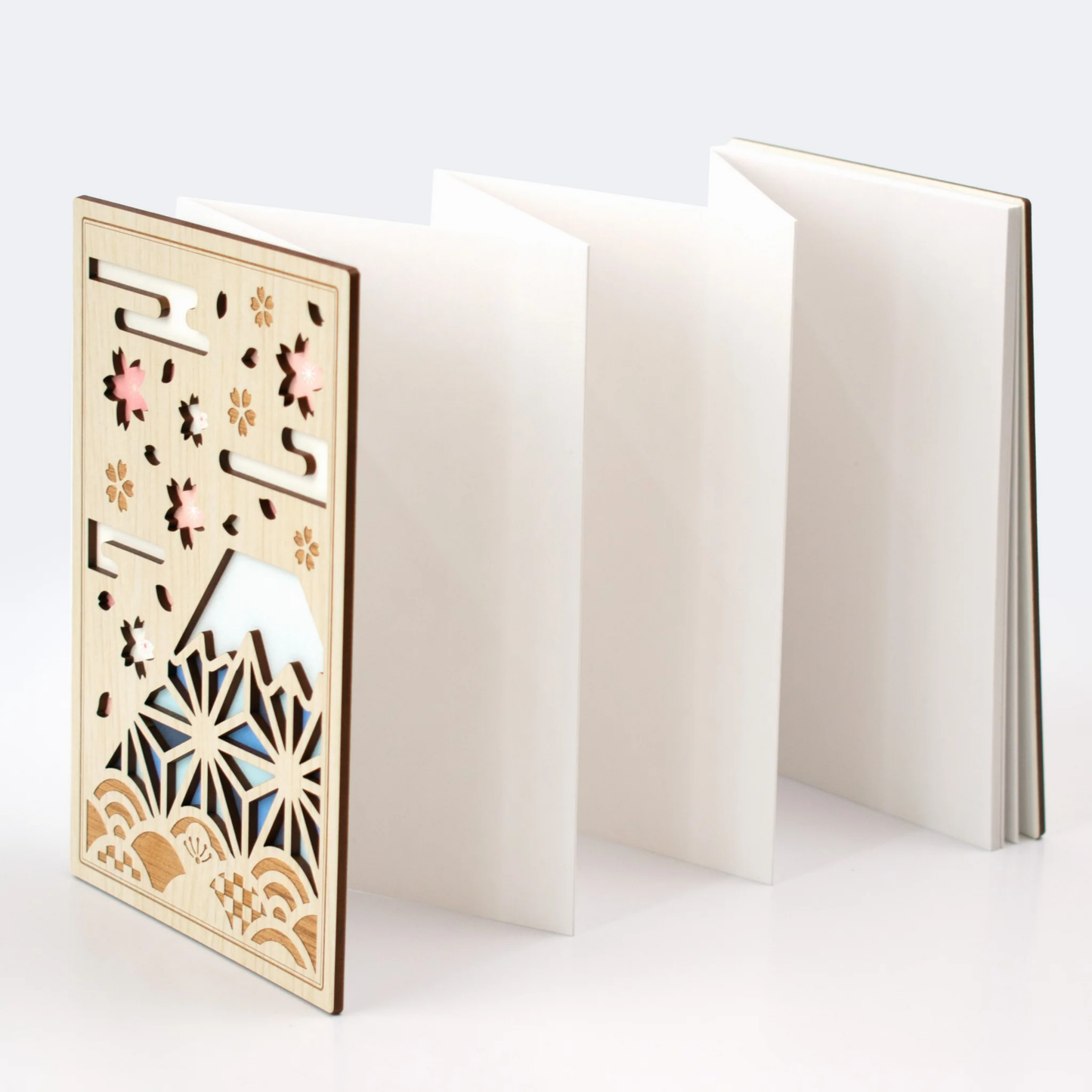 Wooden Cutout Goshuin Art Book – Mt. Fuji Sakura
