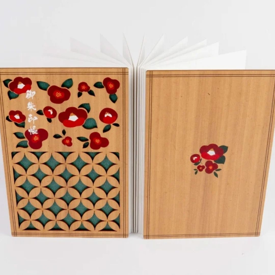 Wooden Cutout Goshuin Art Book – Camellia