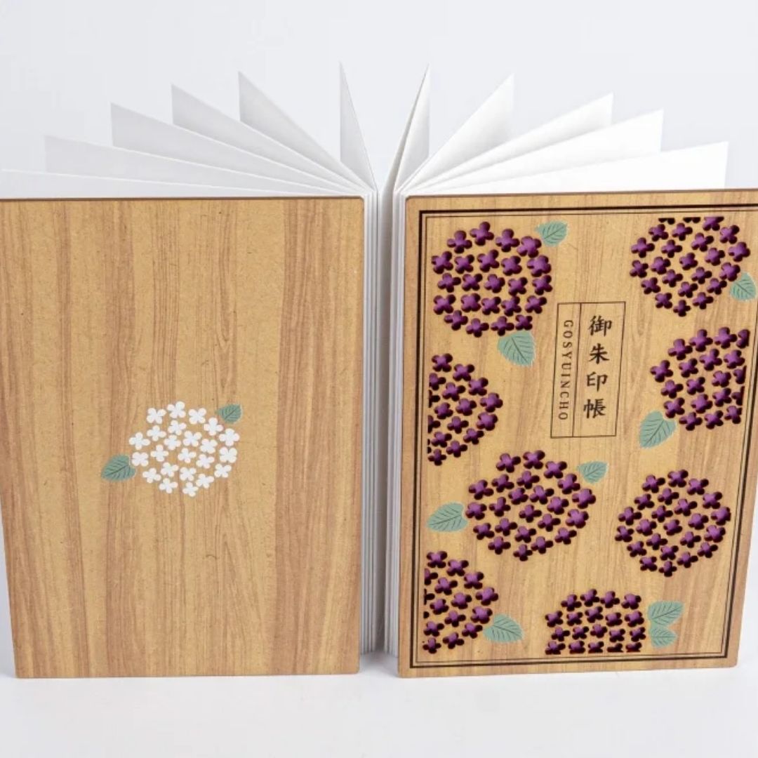 Wooden Cutout Goshuin Art Book – Hydrangea