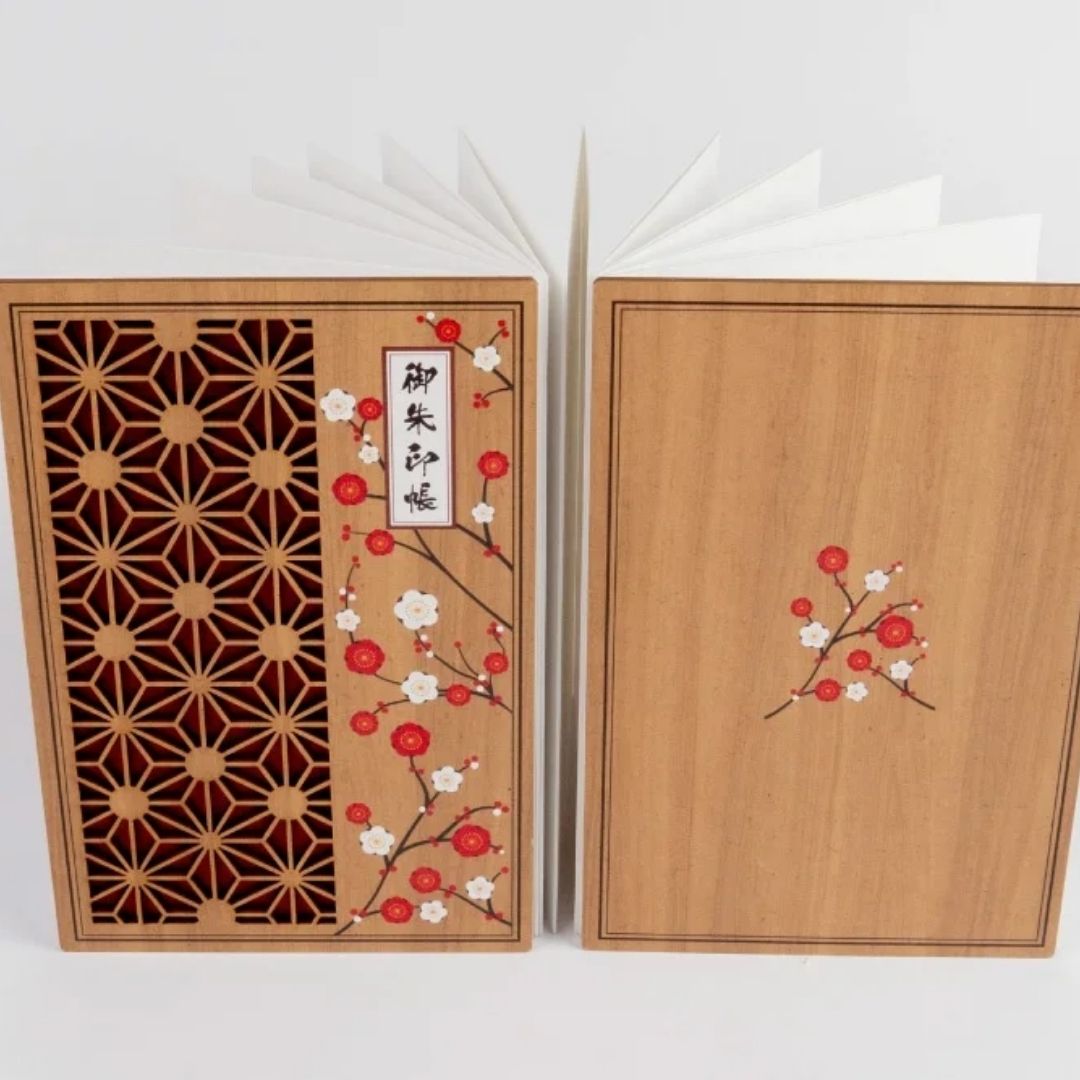 Wooden Cutout Goshuin Art Book – Plum Blossom