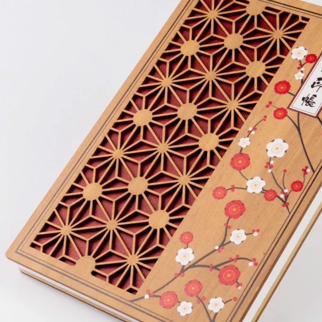 Wooden Cutout Goshuin Art Book – Plum Blossom