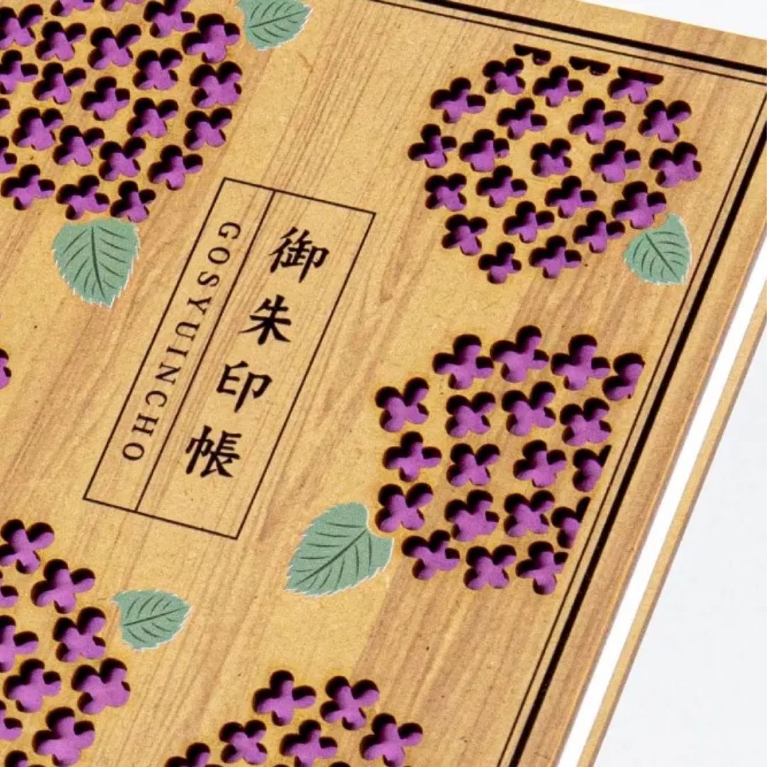 Wooden Cutout Goshuin Art Book – Hydrangea